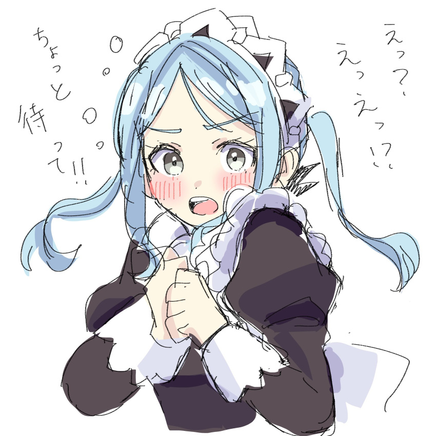 1girl, :o, black_dress, blue_hair, blush, dress, fire_emblem, fire_emblem_fates