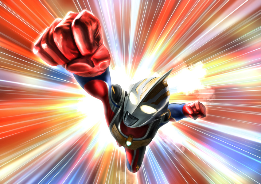 1boy, absurdres, alien, arm_up, armor, blue_background, blue_sky, breastplate