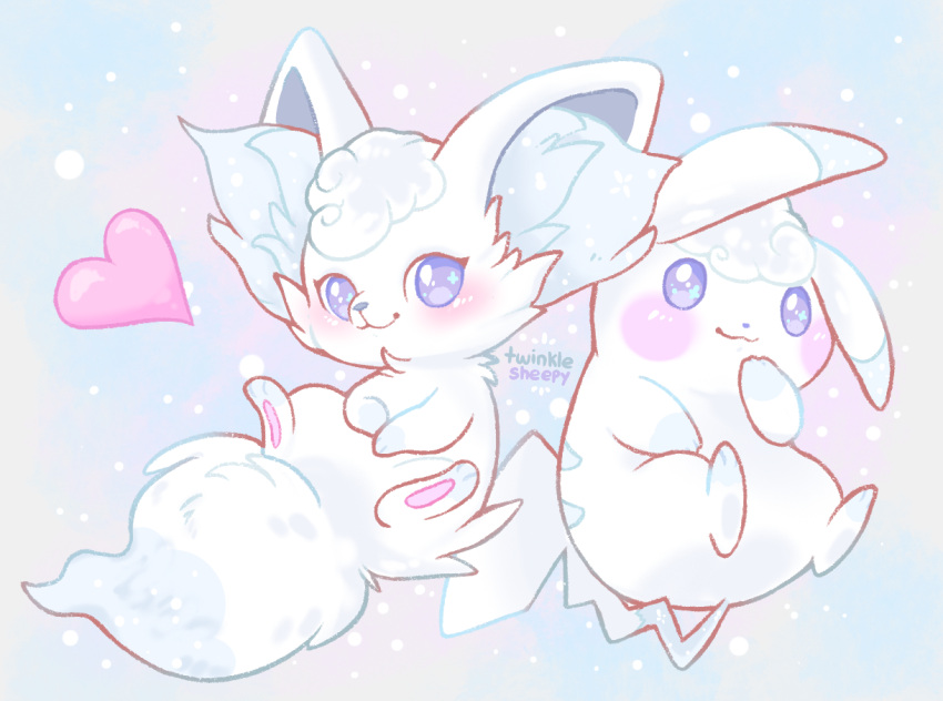 :3, alolan_vulpix, alolan_vulpix_(cosplay), animal_ear_fluff, animal_focus, blue_eyes, blush, bright_pupils