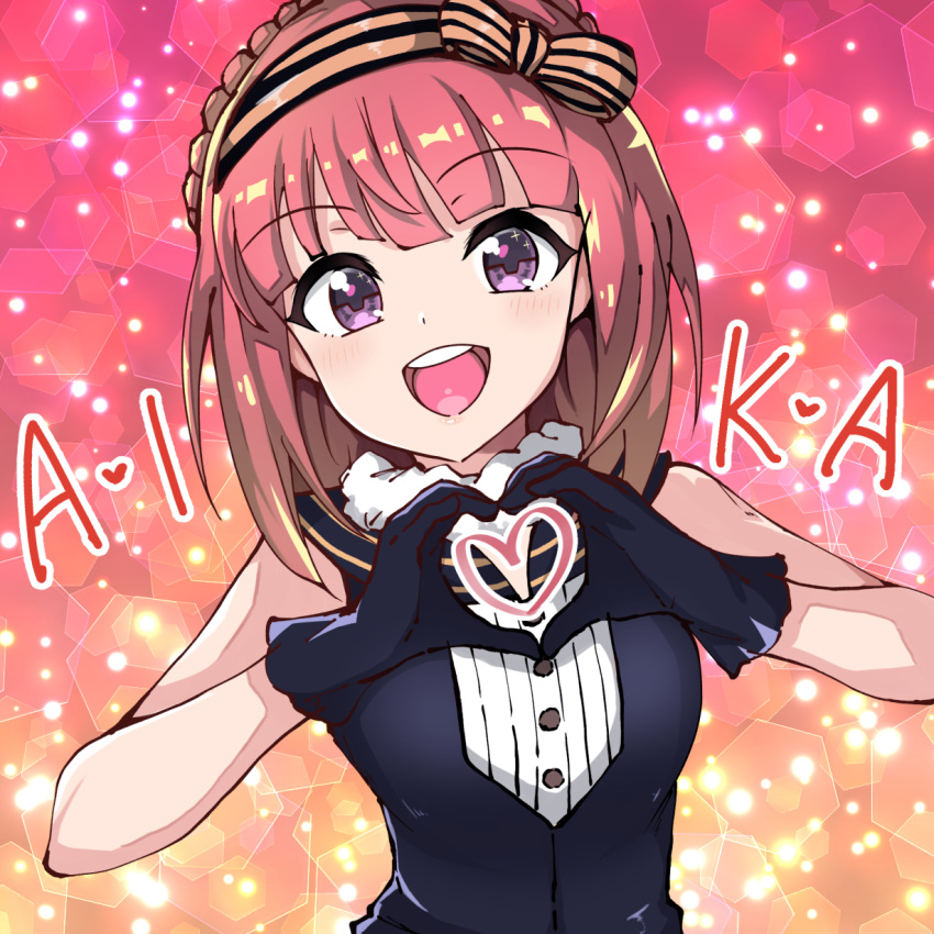 1girl, aikawa_aika, alice_gear_aegis, black_gloves, black_sailor_collar, bob_cut, breasts, commentary_request