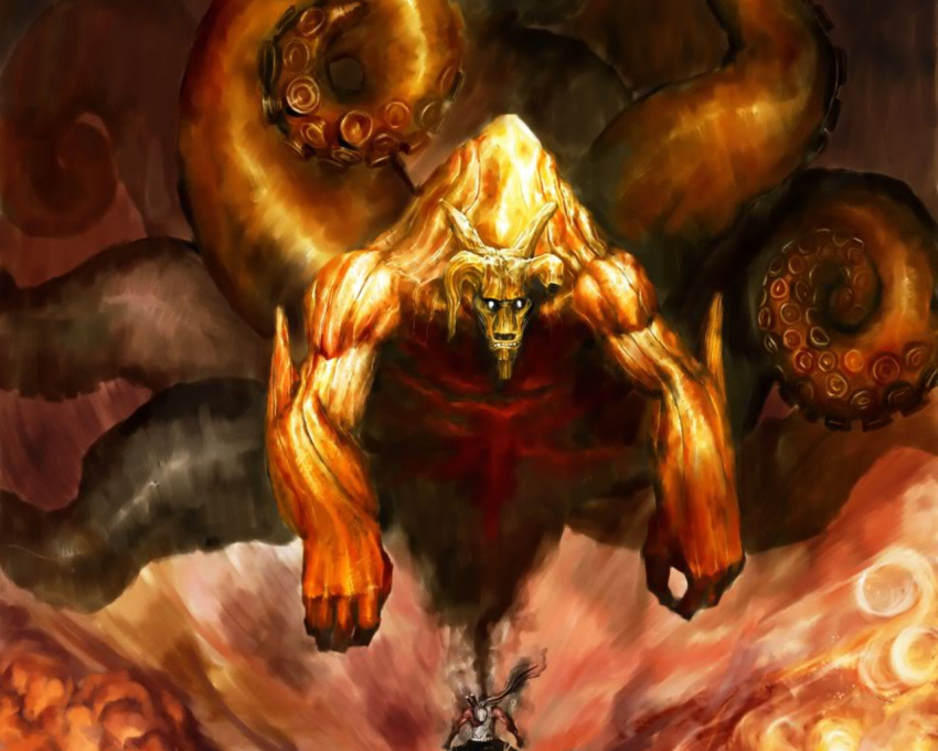 dark_skin, hachibi_no_kyogyu, jinchuuriki, killer_bee, male, monster, ox, scarf