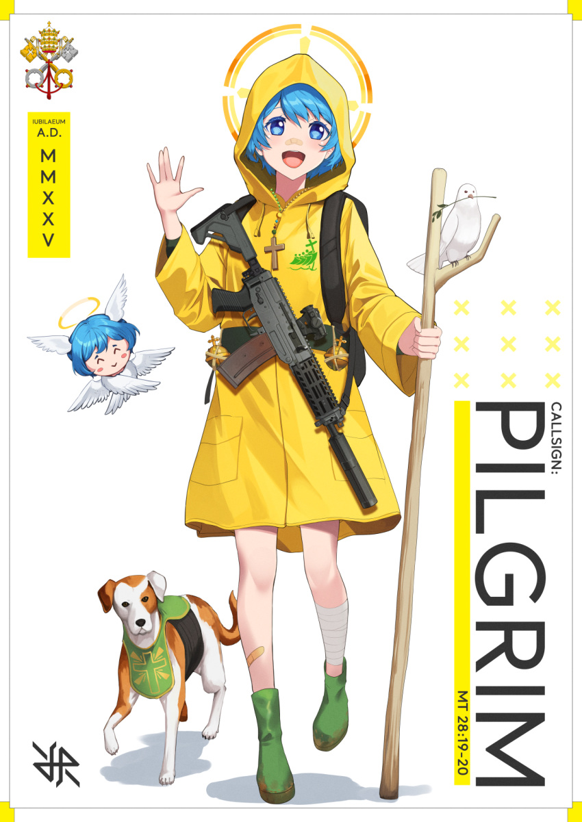 1other, androgynous, angel, angel_wings, artist_logo, assault_rifle, backpack, bag