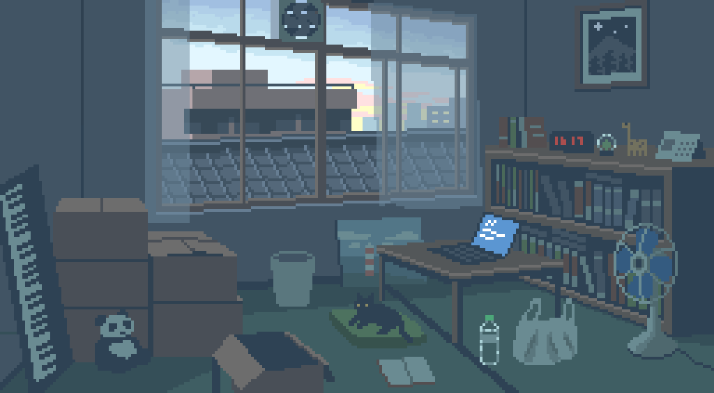 animal, animated, animated_gif, bag, black_cat, book, bookshelf, box