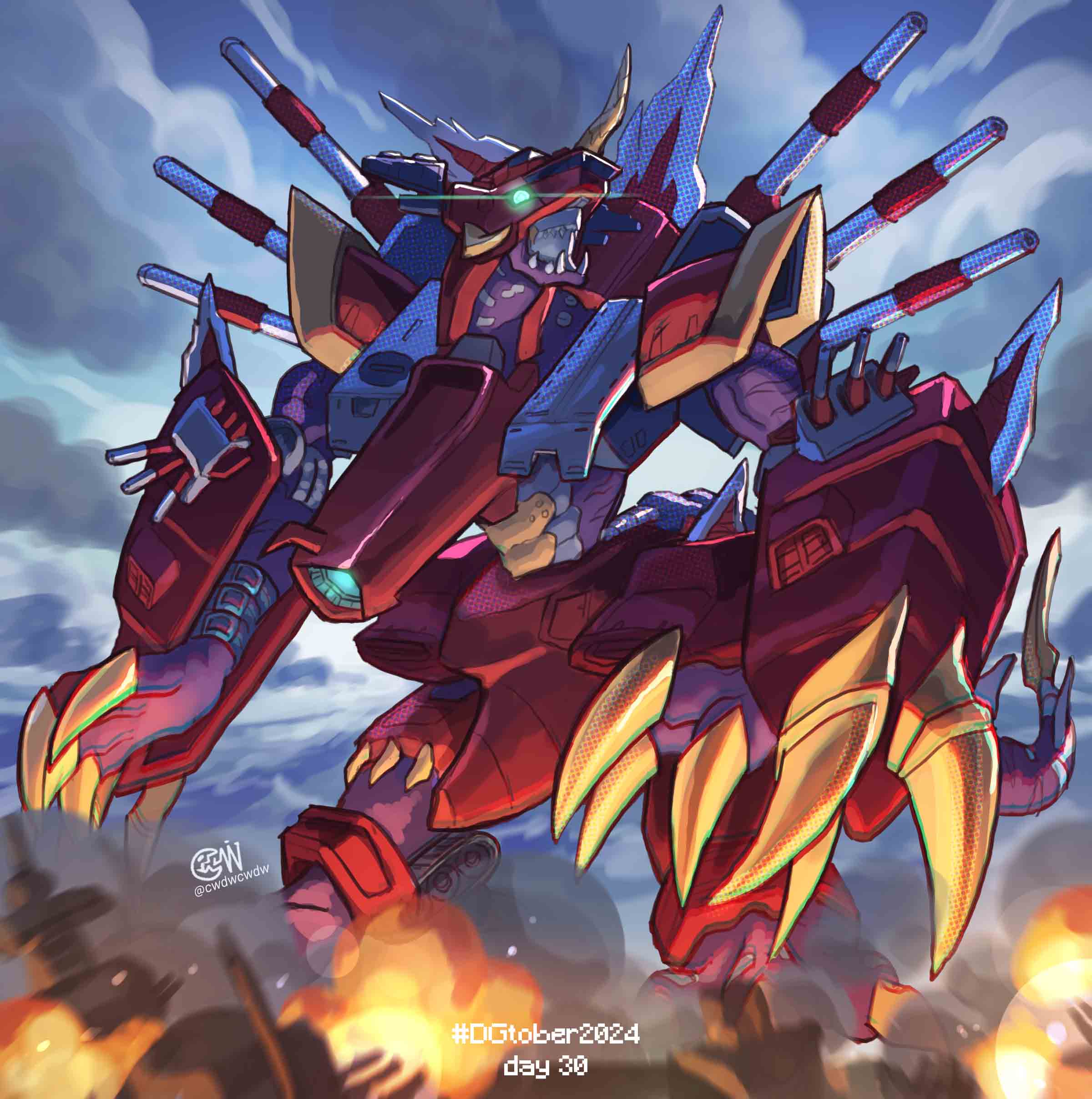 absurdres, armor, claws, cwdw, destromon, digimon, digimon_(creature), digimon_world_3