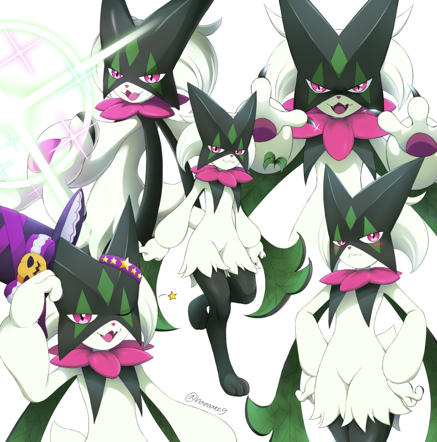 1other, absurdres, claws, closed_mouth, commentary_request, fangs, hands_on_own_hips, hands_up