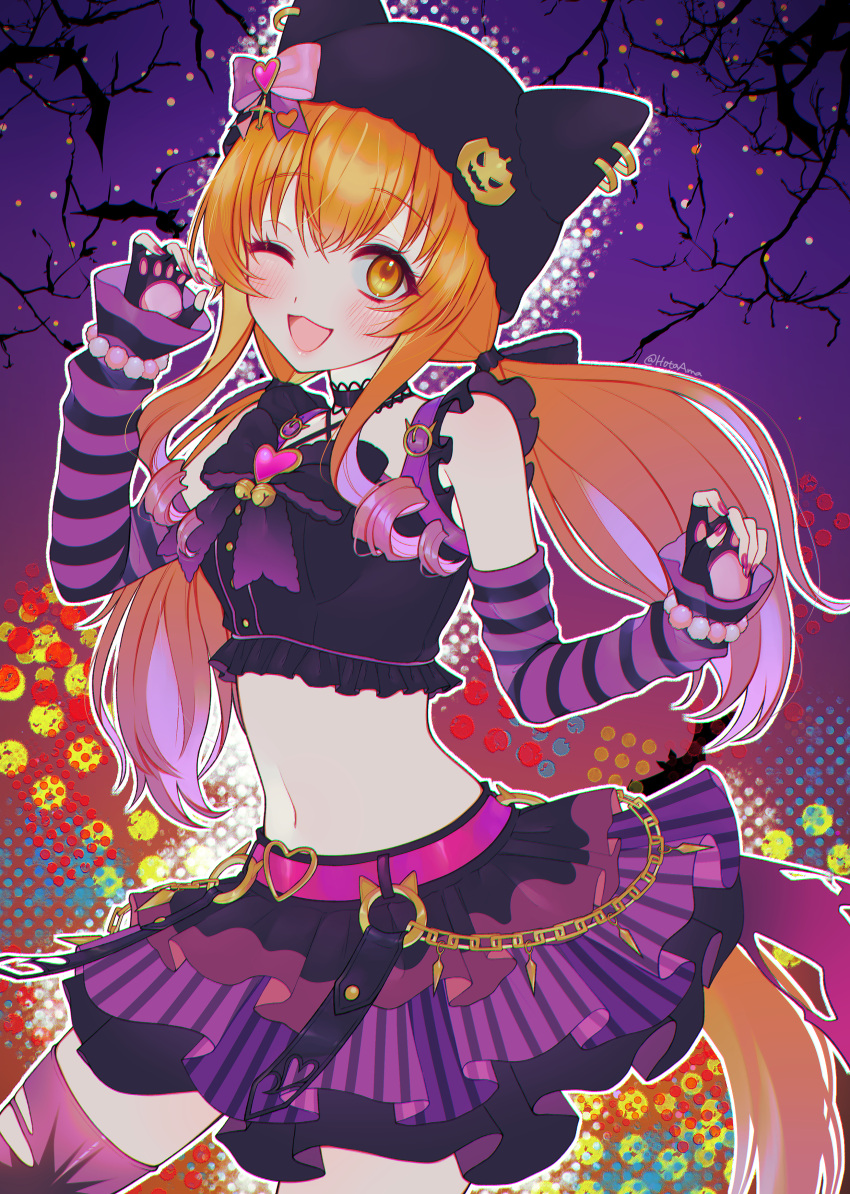 1girl, absurdres, alternate_costume, amano_hotaru_(hotaama), animal_ears, arm_warmers, breasts, commentary_request