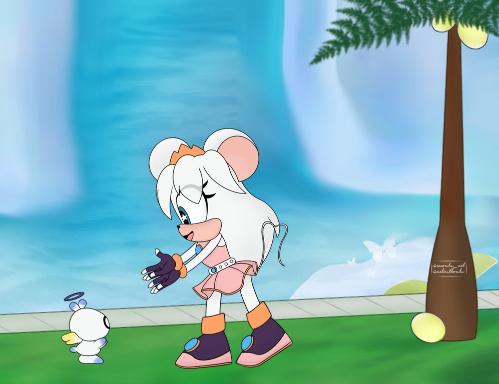 artwithmiko, chao_garden, chloe_the_mouse, hero_chao, sonic_(series), sonic_oc, sonic_the_hedgehog