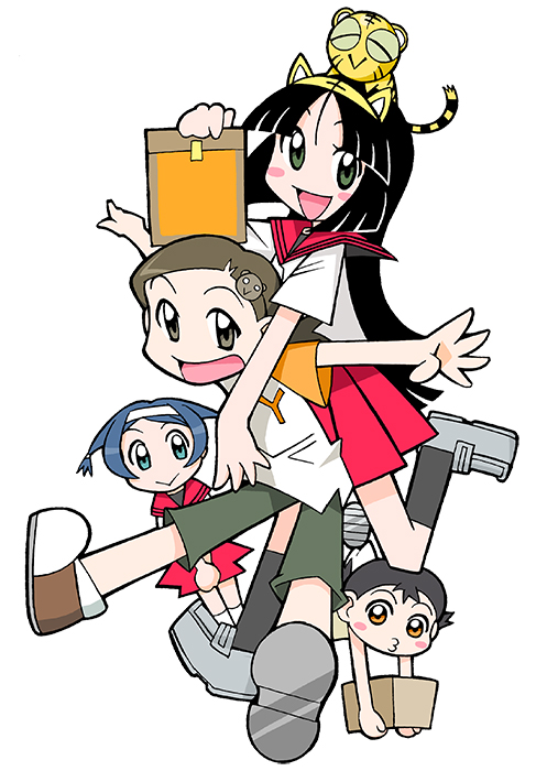 4girls, :>, animal_ear_hairband, animal_ears, animal_hair_ornament, animal_hairband, animal_on_head, anime_coloring