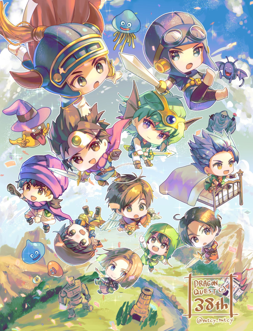 6+boys, 6+others, ancestor_and_descendant, angel, angel_wings, anniversary, armor, bandana