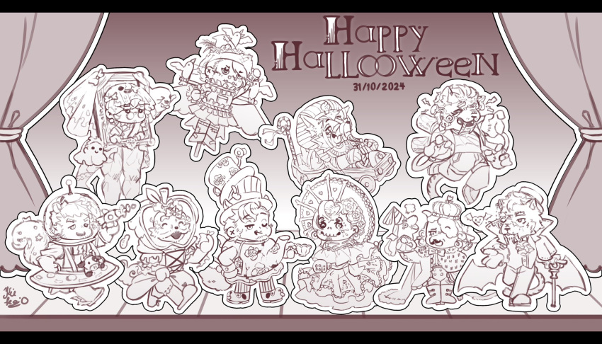 alien, amarok_(monochrome_finale), blanc_macbelth_(monochrome_finale), calypso_(monochrome_finale), cosplay, deimos_(monochrome_finale), frankenstein's_monster, halloween_costume