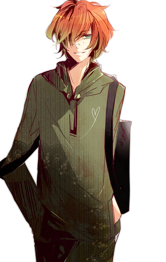 bad_id, brief_(character), brief_(psg), freckles, green_eyes, hair_over_one_eye, hands_in_pockets, male