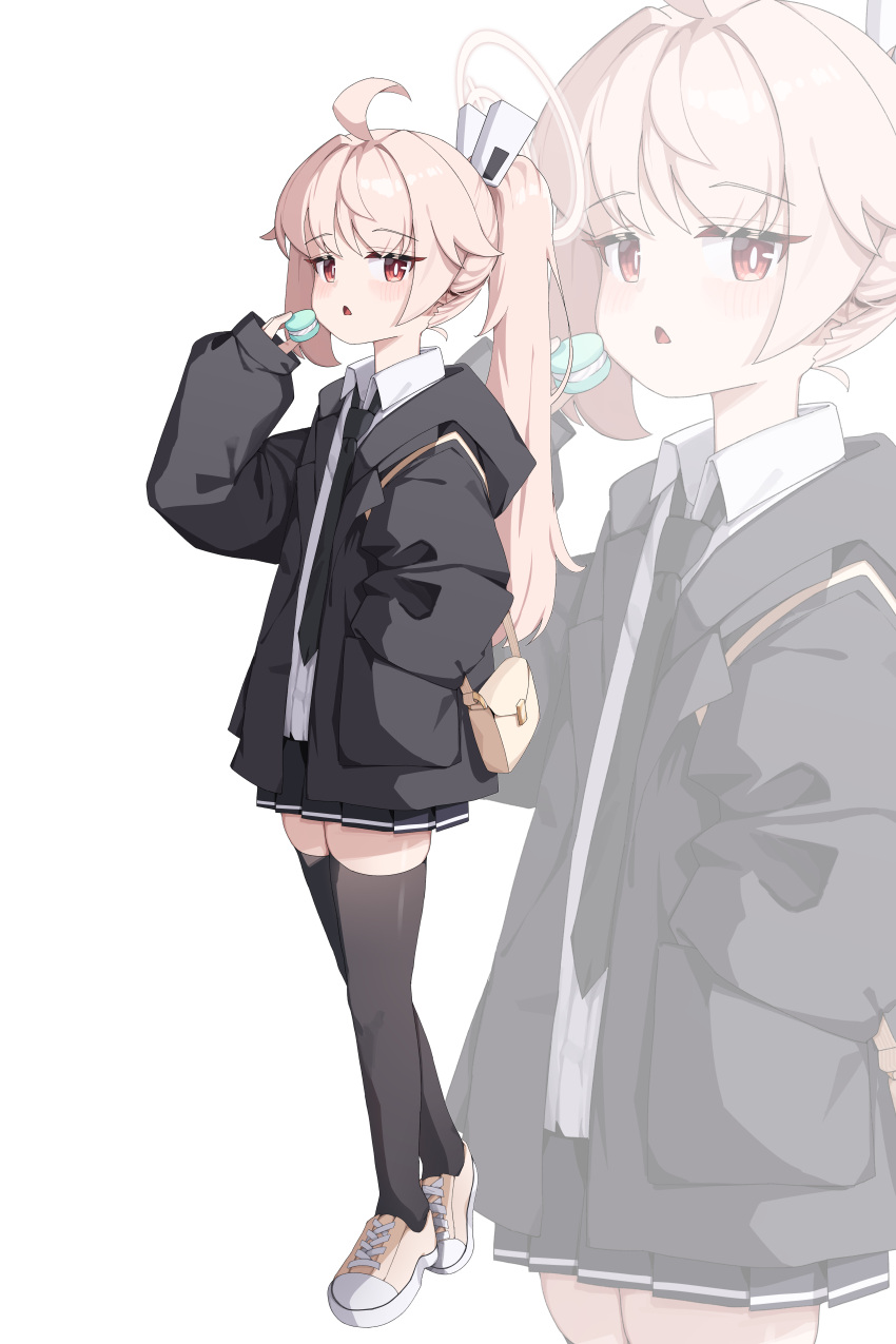 1girl, absurdres, ahoge, alternate_costume, bag, black_jacket, black_necktie, black_skirt