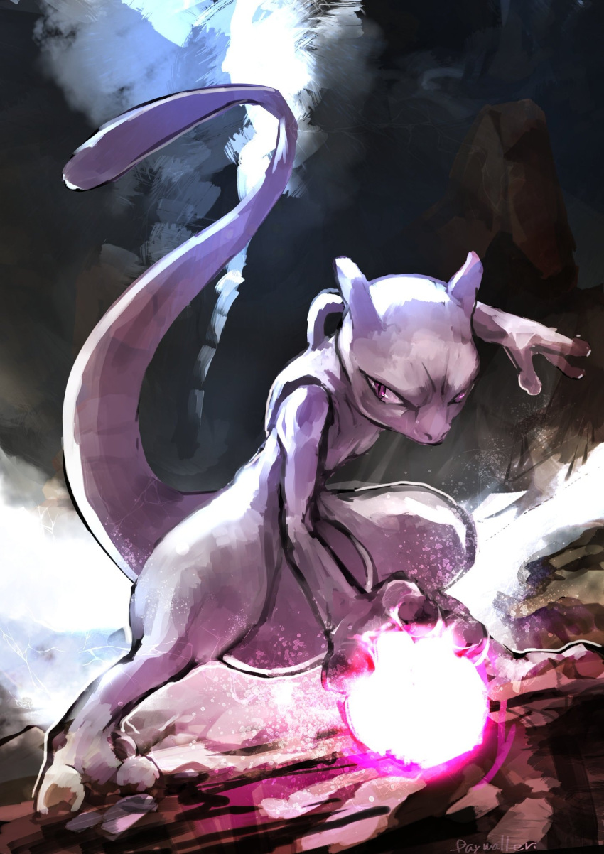 bad_id, bad_twitter_id, black_background, creature_focus, day_walker1117, energy_ball, fighting_stance, furrowed_brow