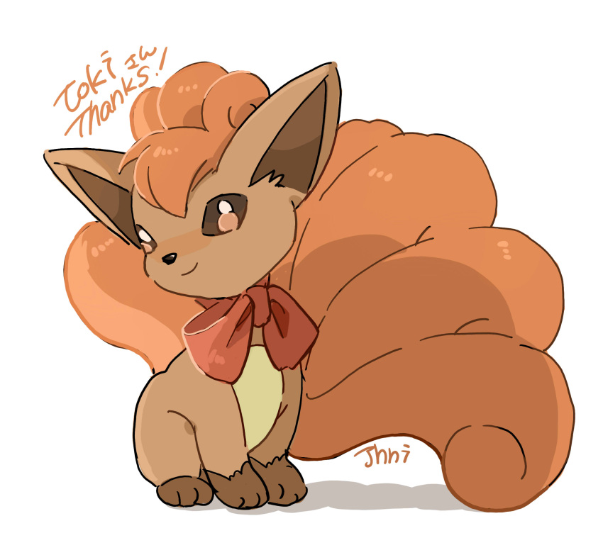animal_focus, animal_hands, bow, brown_eyes, colored_sclera, fox, highres, looking_at_viewer