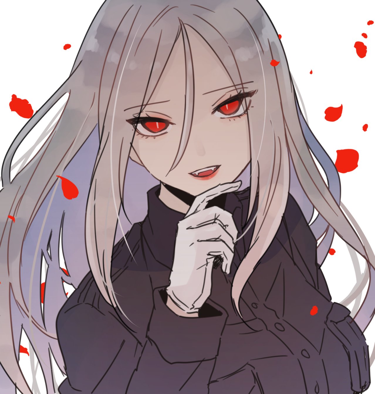 1girl, breasts, hand_to_own_mouth, highres, large_breasts, long_hair, military_uniform, open_mouth