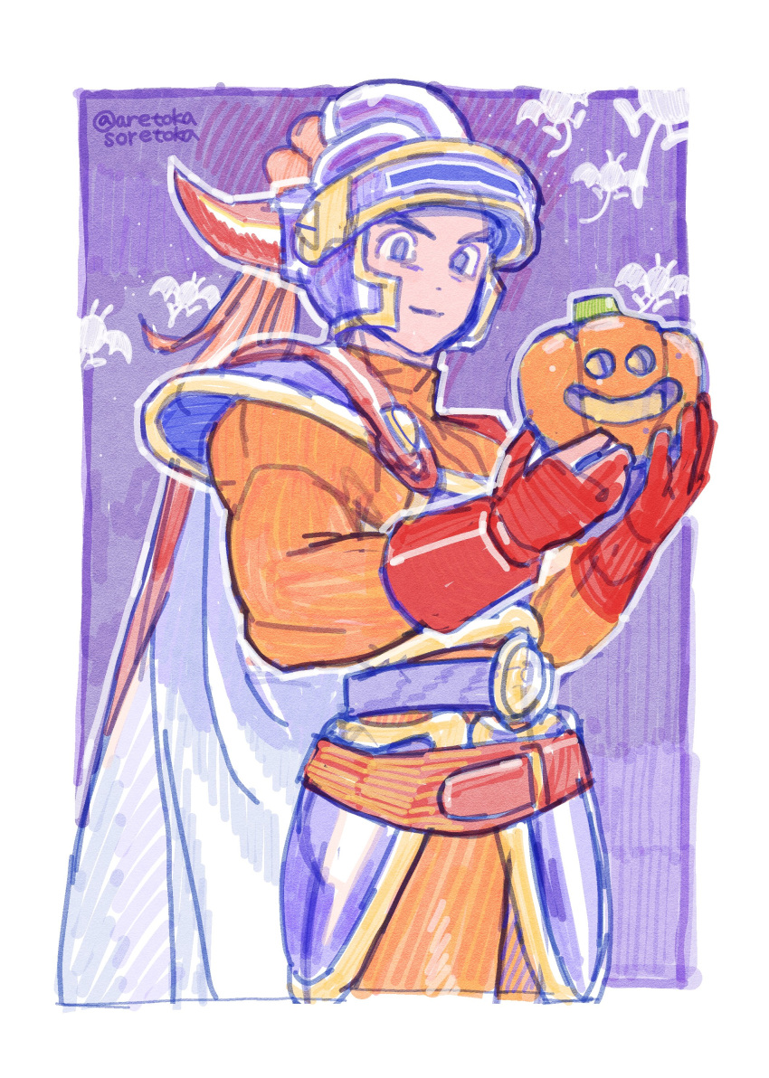 1boy, absurdres, aretokasoretoka, armor, belt, blue_eyes, cape, commentary_request