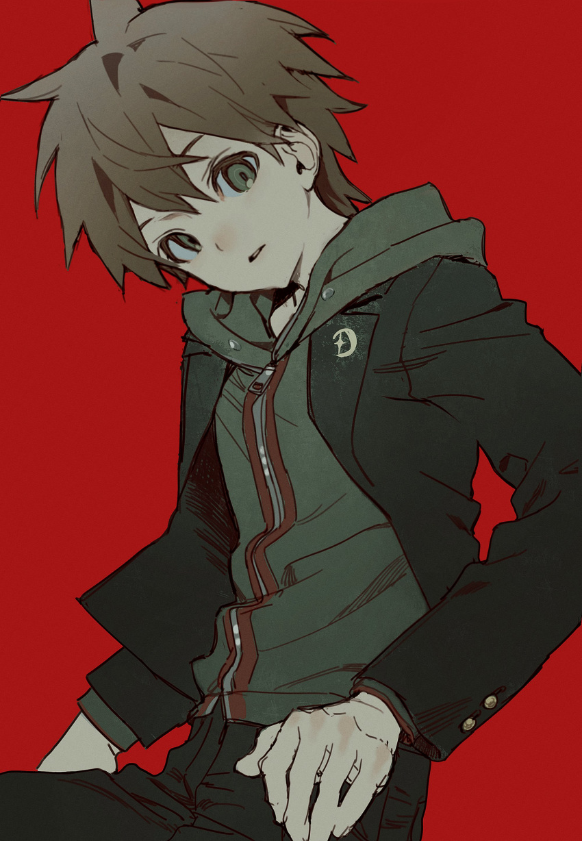 1boy, absurdres, ahoge, black_jacket, black_pants, brown_eyes, brown_hair, bsgkstnals03