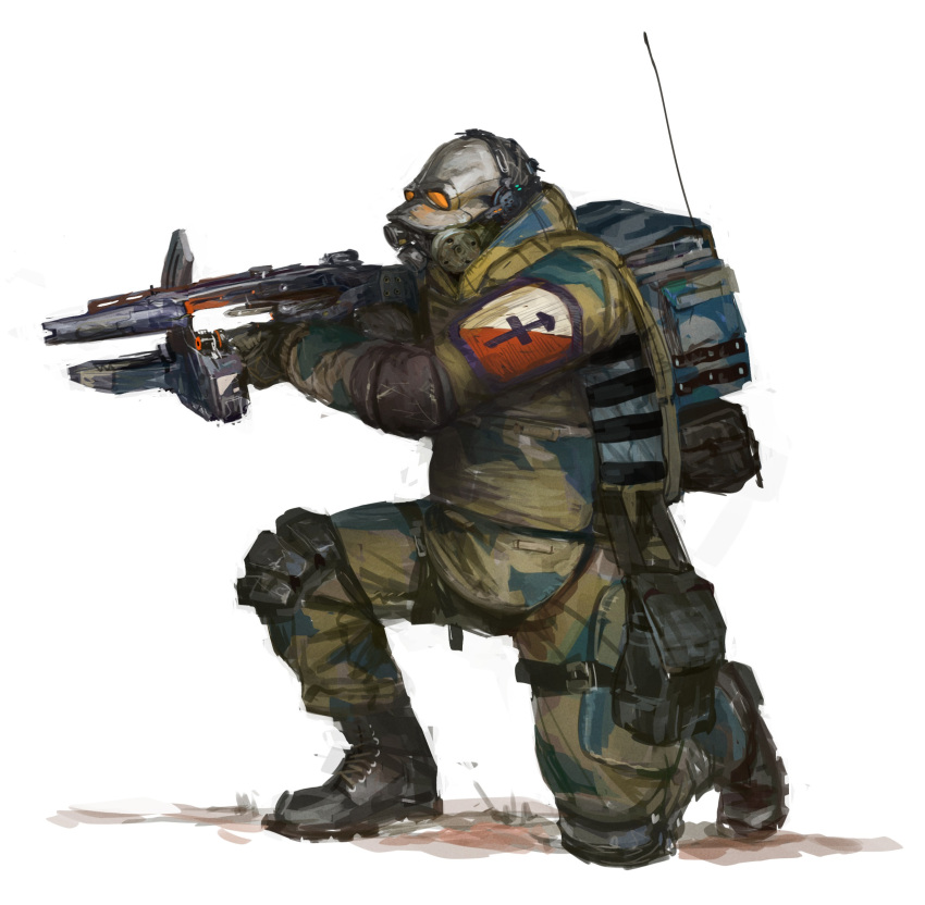 1other, absurdres, armor, backpack, bag, boots, combine_soldier, field_radio
