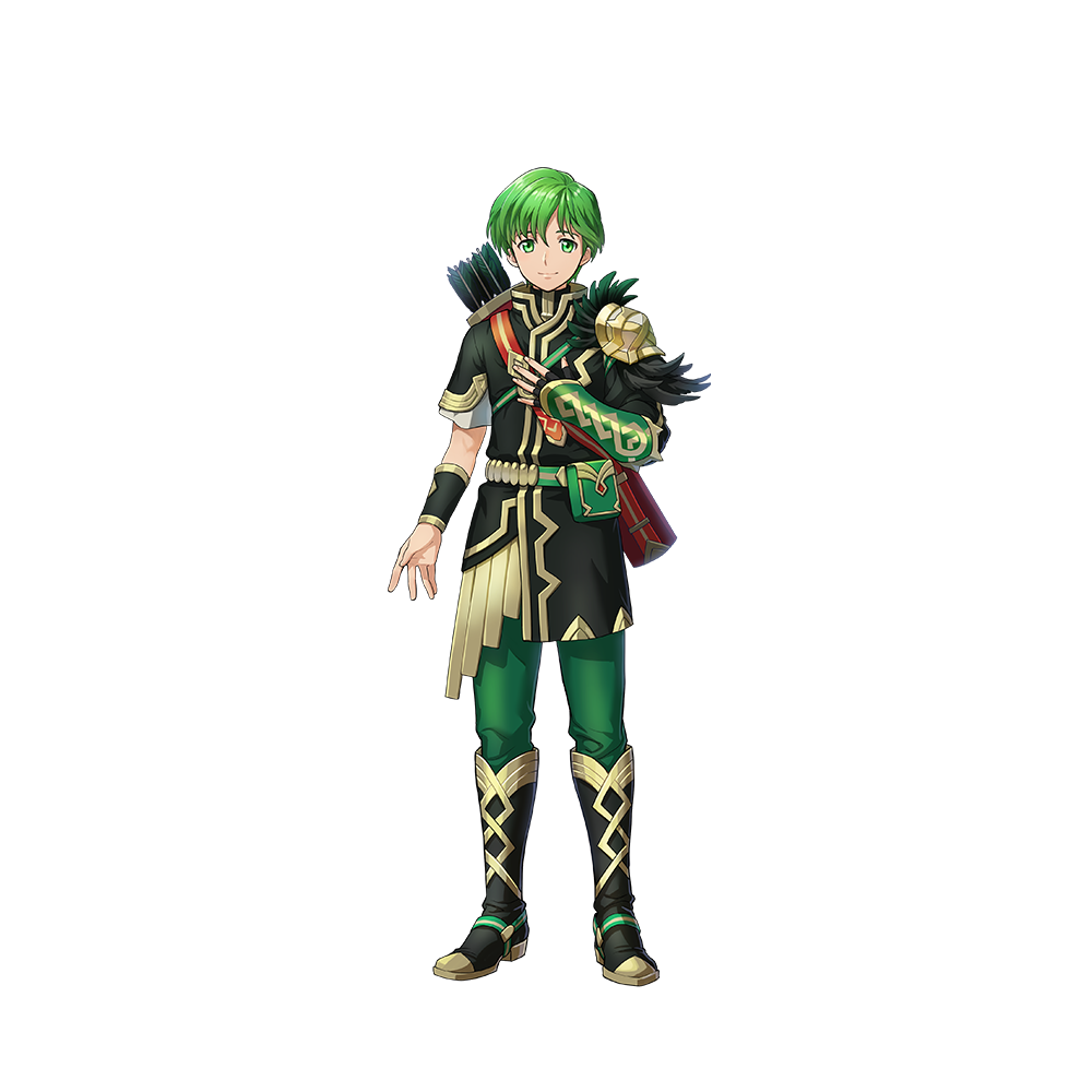 1boy, arrow_(projectile), boots, fingernails, fire_emblem, fire_emblem_heroes, full_body, gordin_(fire_emblem)