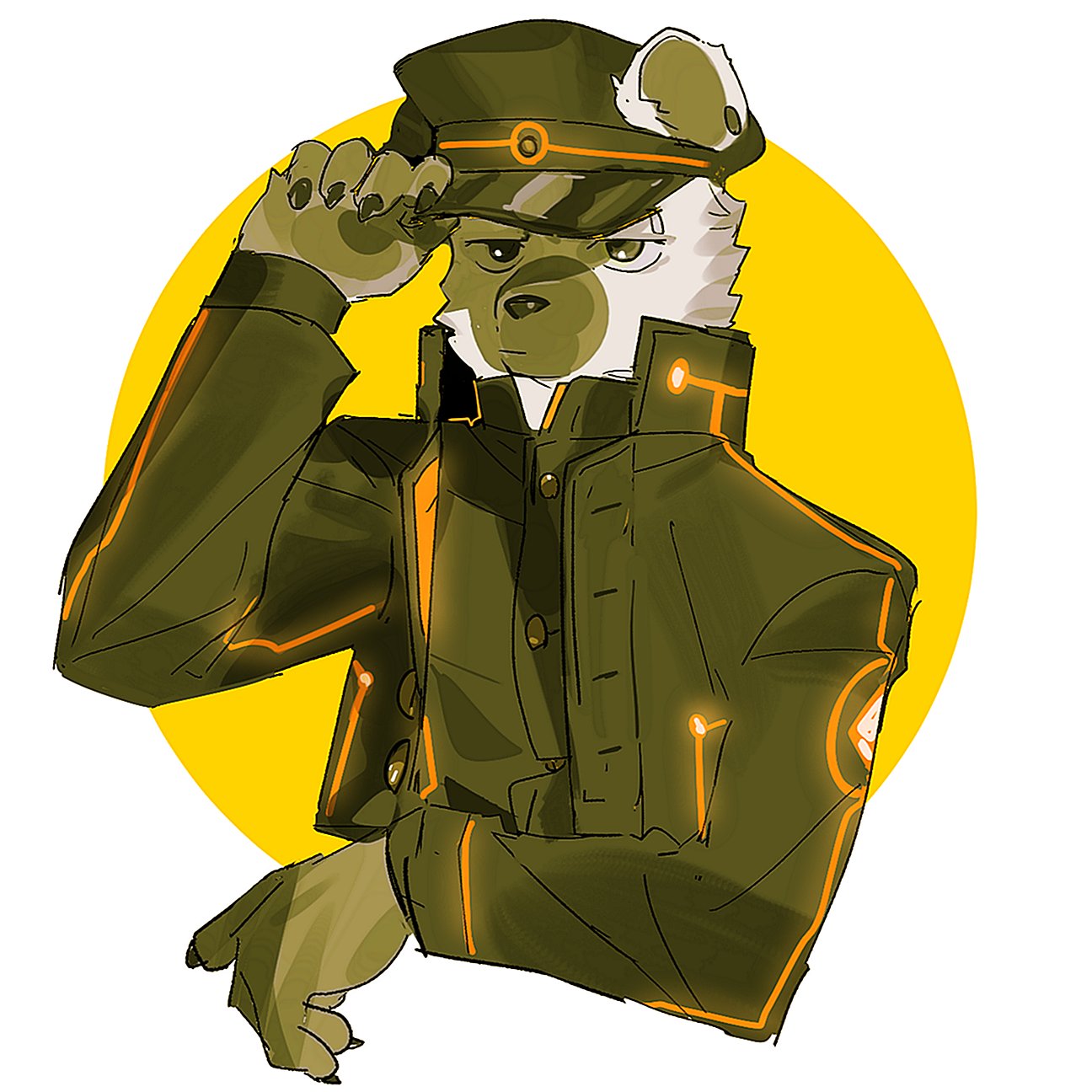 1boy, arknights, black_coat, black_eyes, black_shirt, buttons, claws, coat