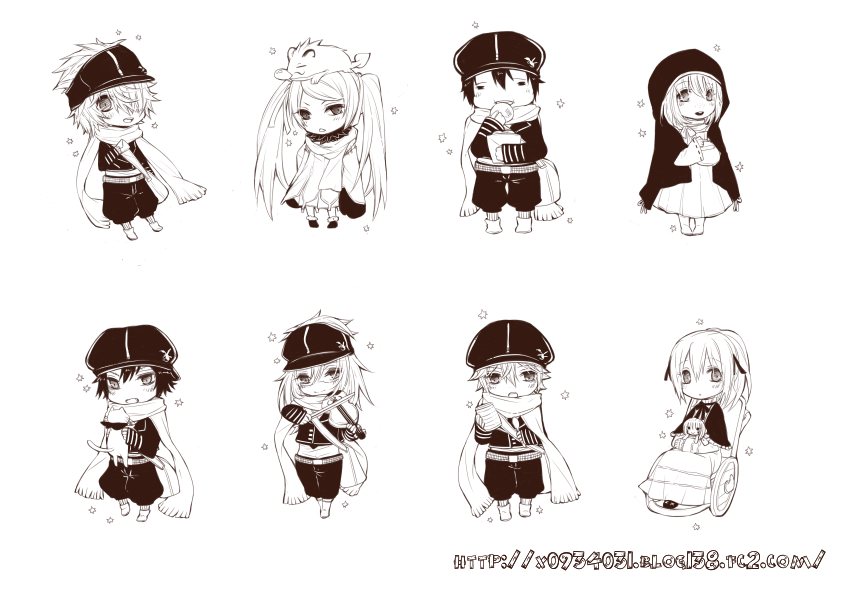 aria_link, chibi, connor_kluff, dress, fanart, gauche_suede, niche_(tegami_bachi), pixiv