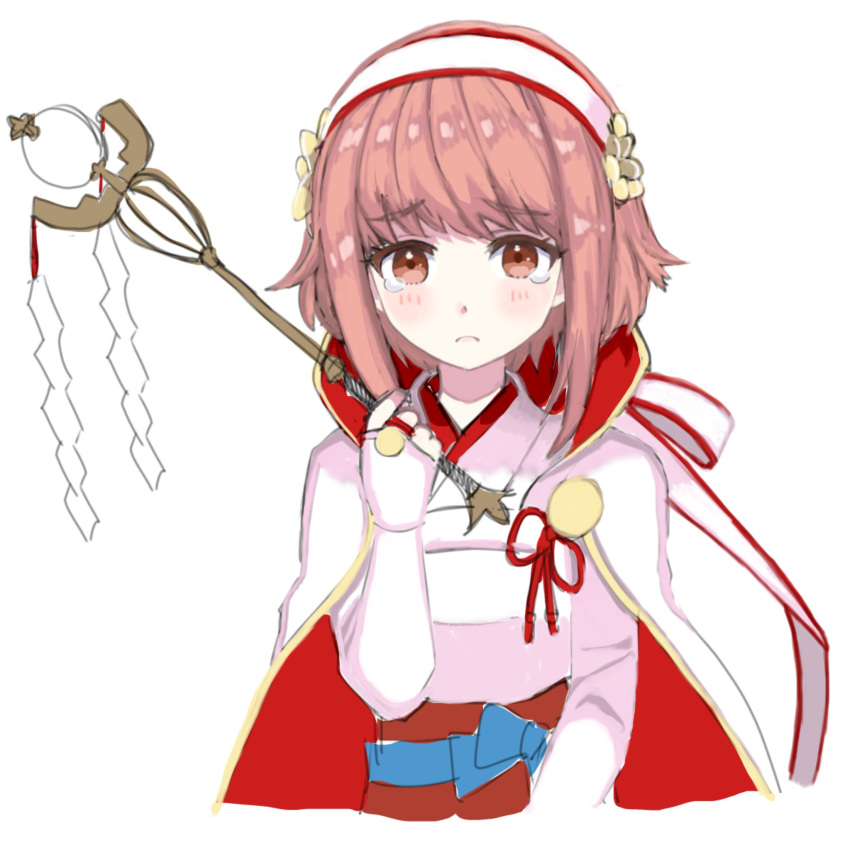 1girl, closed_mouth, fire_emblem, fire_emblem_fates, hairband, highres, holding, holding_staff