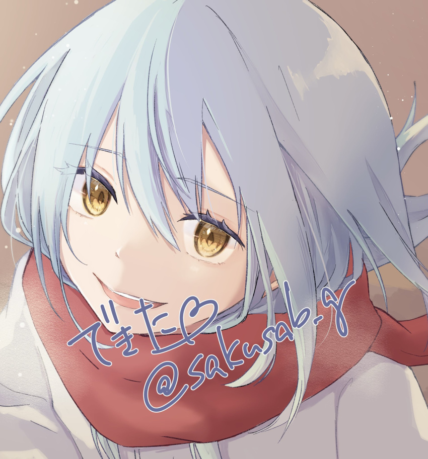 1other, blue_hair, close-up, commentary_request, eyelashes, hair_between_eyes, highres, open_mouth