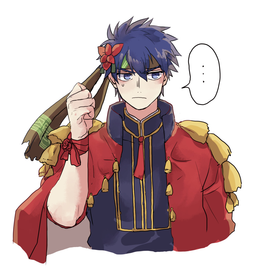 ..., 1boy, blue_eyes, blue_hair, clenched_hand, commentary_request, cropped_torso, fire_emblem