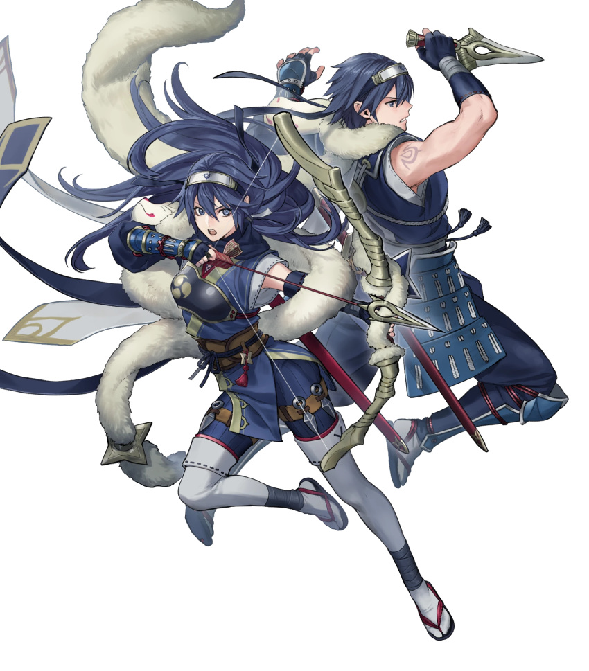 1boy, 1girl, chrom_(fire_emblem), chrom_(ninja)_(fire_emblem), father_and_daughter, fire_emblem, fire_emblem_awakening, fire_emblem_heroes