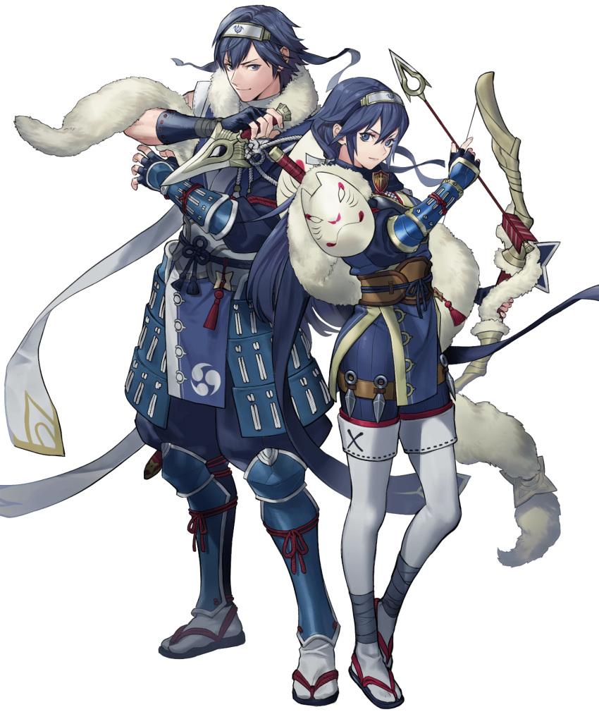 1boy, 1girl, chrom_(fire_emblem), chrom_(ninja)_(fire_emblem), father_and_daughter, fire_emblem, fire_emblem_awakening, fire_emblem_heroes