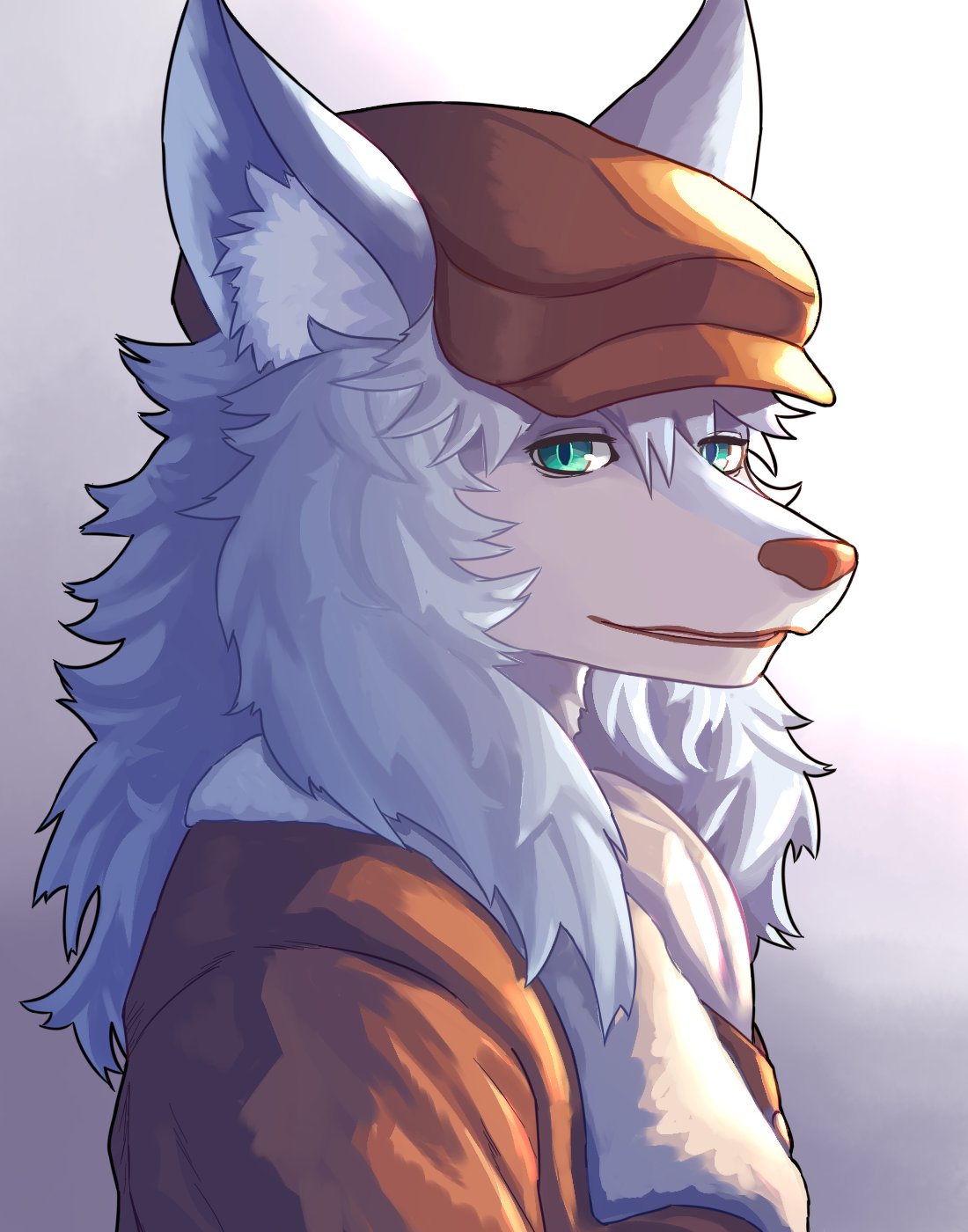 1boy, animal_ears, brown_hat, brown_jacket, english_commentary, fate/grand_order, fate_(series), fur-trimmed_jacket