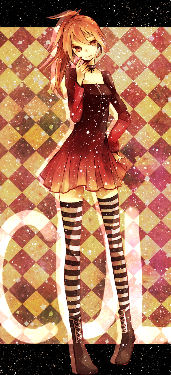 cul, dress, highres, shikiji, solo, sorakura_shikiji, striped, striped_legwear