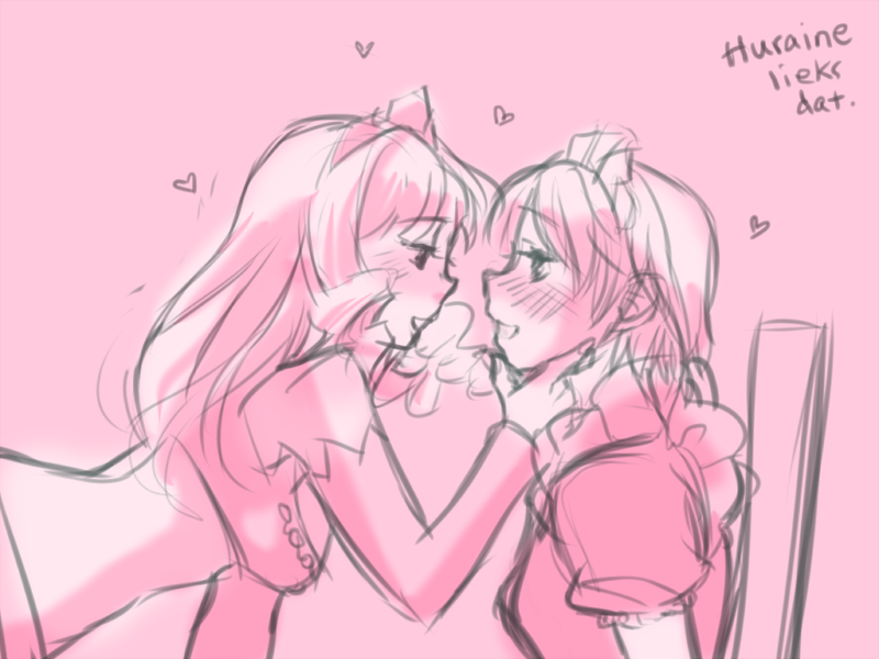 alice_(embric), embric_of_wulfhammer's_castle, embric_of_wulfhammer's_castle, face, magical_ondine, monochrome, multiple_girls, mutual_yuri