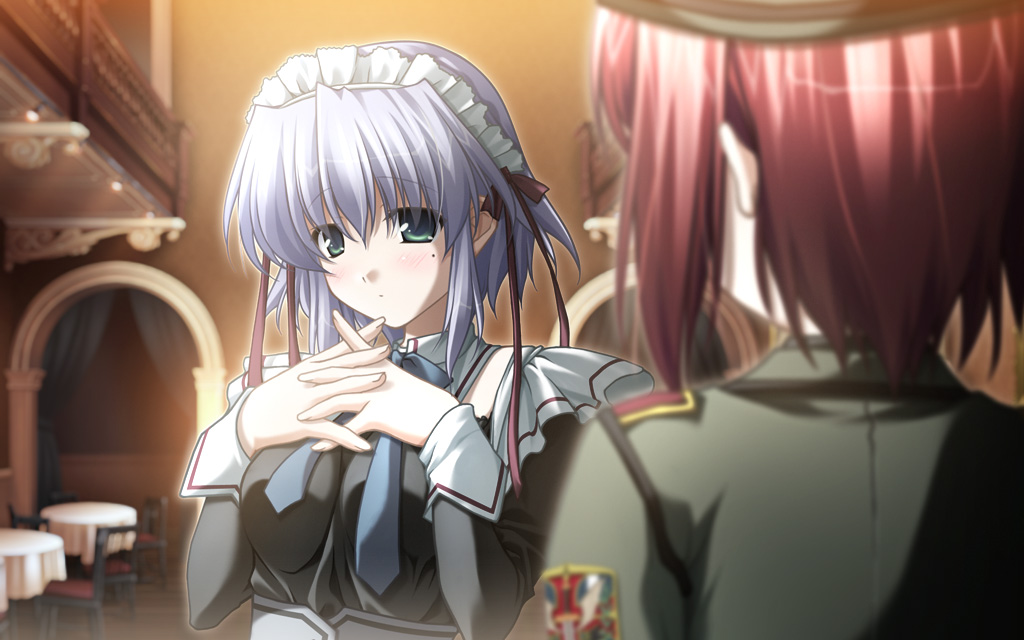 asai_f._lavinia, back, balcony, beret, bow, chair, chikotam, choker