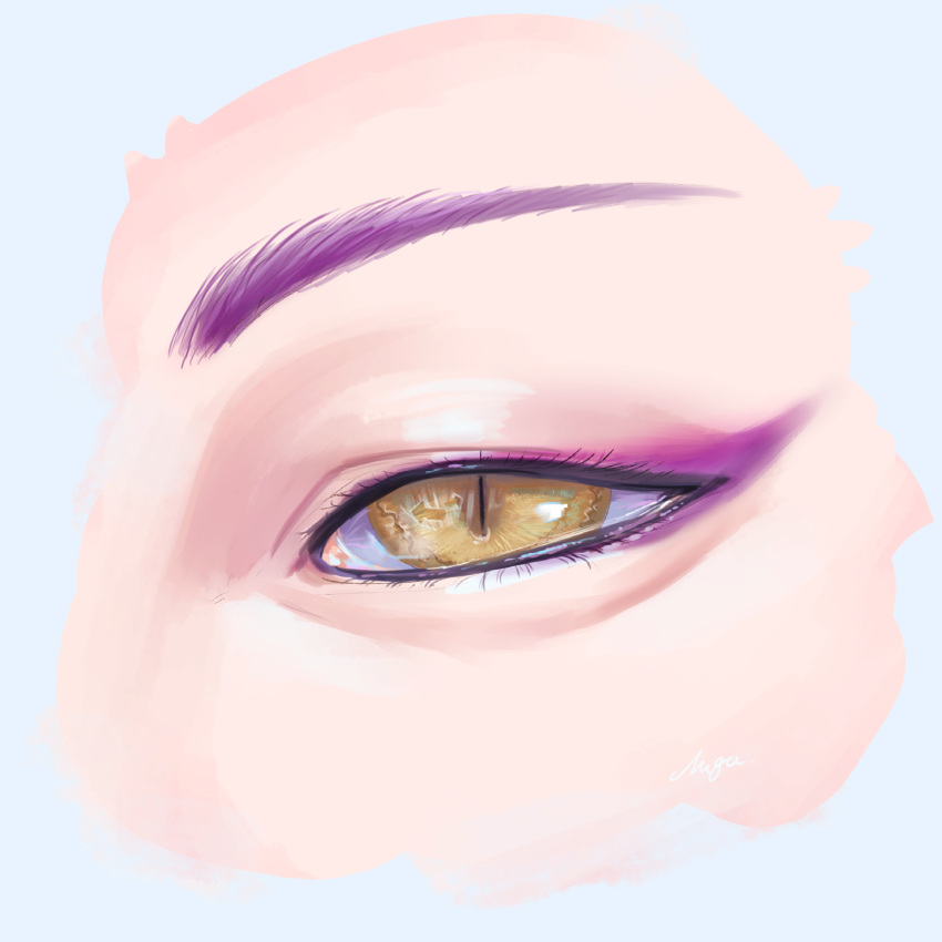 1boy, che'nya, close-up, commentary_request, eye_focus, eyeliner, highres, makeup