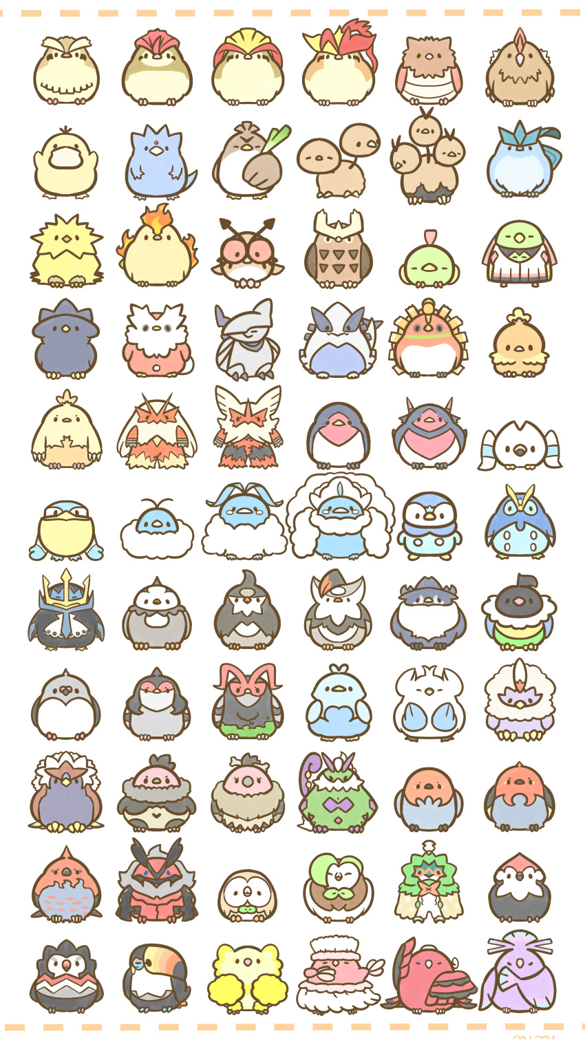 773mimisuke, absurdres, altaria, animal_focus, articuno, artist_name, bird, black_eyes
