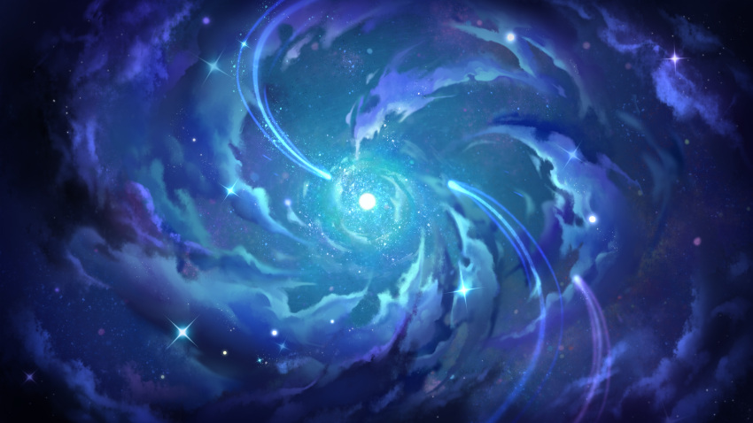 absurdres, clouds, cloudy_sky, fantasy, highres, lingwuye, night, night_sky