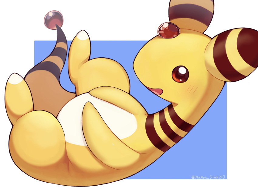ampharos, blush, brown_eyes, dragon_star213, forehead_jewel, highres, looking_at_viewer, no_humans
