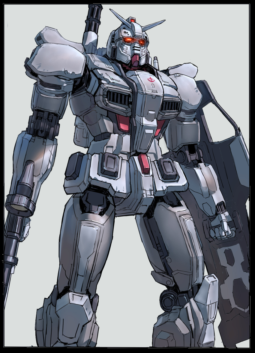 beam_rifle, commentary_request, earth_federation, energy_gun, gatling_gun, gundam, gundam_ex, gundam_requiem_for_vengeance