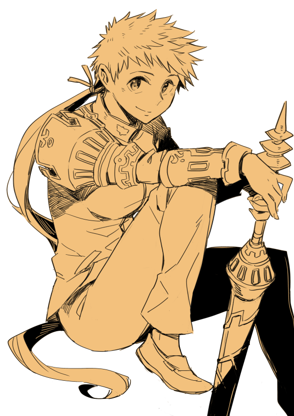 1girl, closed_mouth, fingernails, foot_out_of_frame, hair_ribbon, holding, holding_sword, holding_weapon