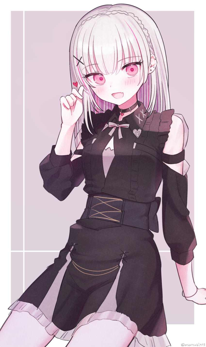 1girl, absurdres, arm_cutout, arm_support, asatsuki933, asumi_sena, asumi_sena_(3rd_costume), black_choker