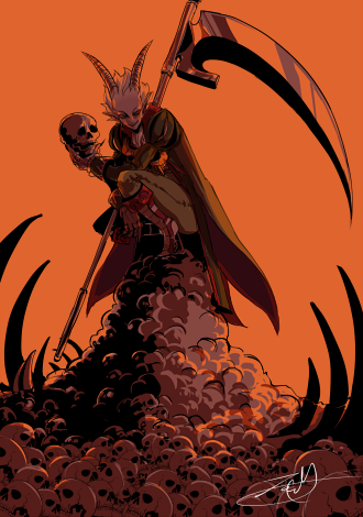 1boy, bone, colored_skin, commentary_request, corpse, dragon_quest, dragon_quest_x, fingernails