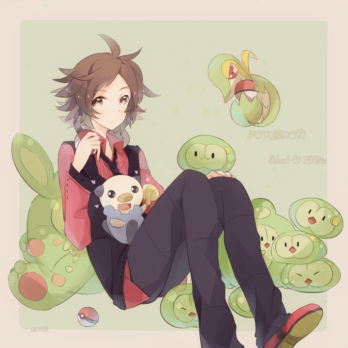 1boy, ahoge, black_(pokemon), brown_eyes, brown_hair, duosion, english, formal