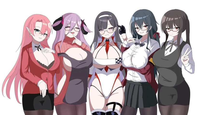 azur_lane, duke_of_york_(azur_lane), dupleix_(azur_lane), friedrich_carl_(azur_lane), glasses, london_(azur_lane), long_hair, multiple_girls, taihou_(azur_lane)
