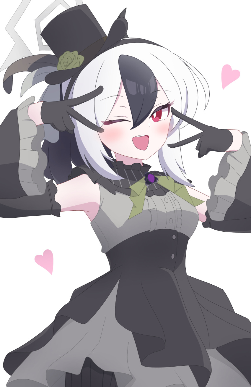 1girl, absurdres, black_gloves, black_hair, black_horns, blue_archive, blush, breasts