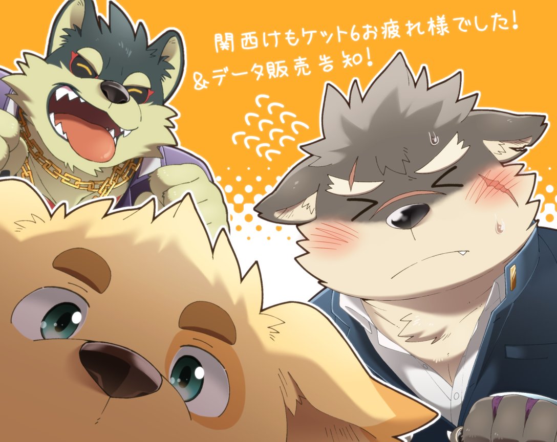 >_<, animal_ear_fluff, animal_ears, chain, chain_necklace, close-up, closed_eyes, closed_mouth