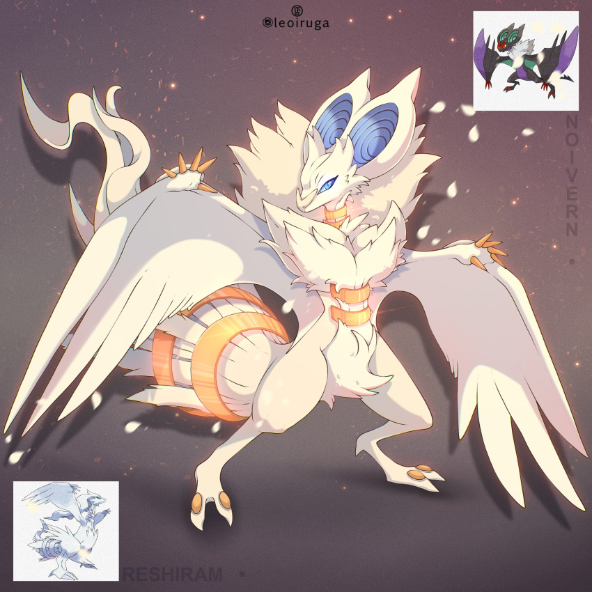 blue_eyes, blue_sclera, body_fur, claws, colored_sclera, full_body, fusion, highres