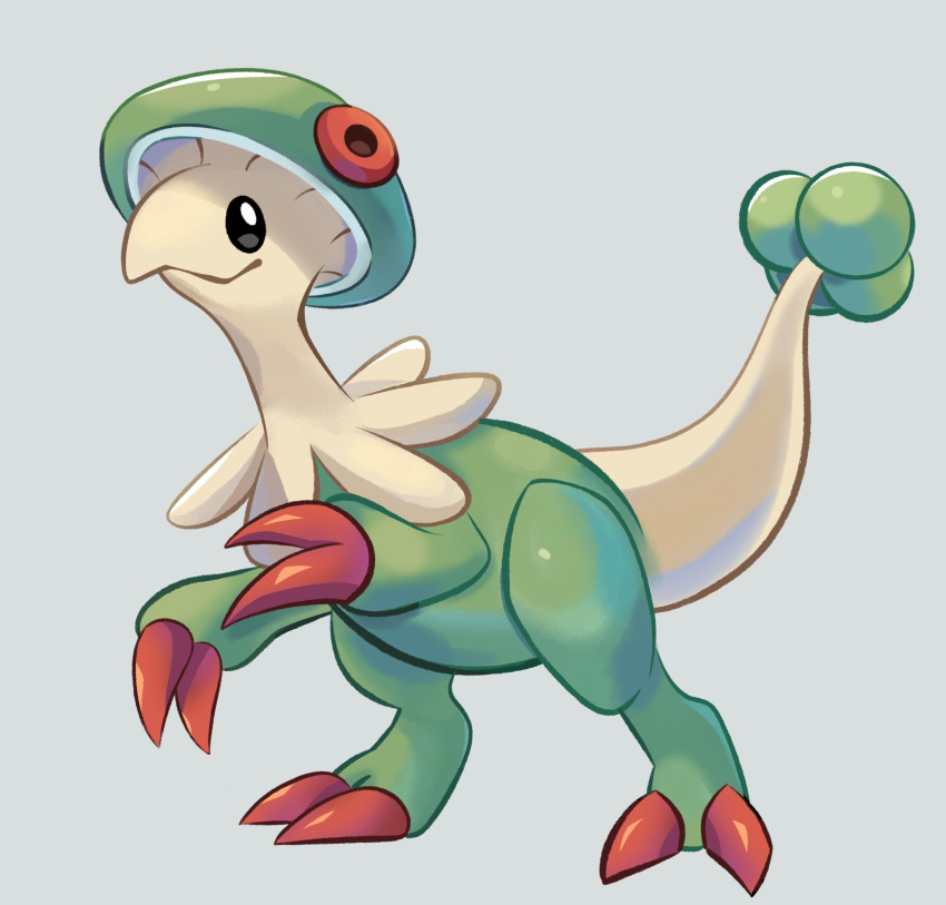 black_eyes, breloom, bright_pupils, claws, closed_mouth, dinosaur, full_body, highres