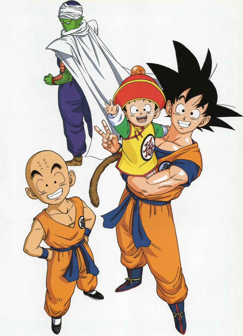 4boys, absurdres, bald, black_eyes, black_hair, cape, carrying, carrying_person