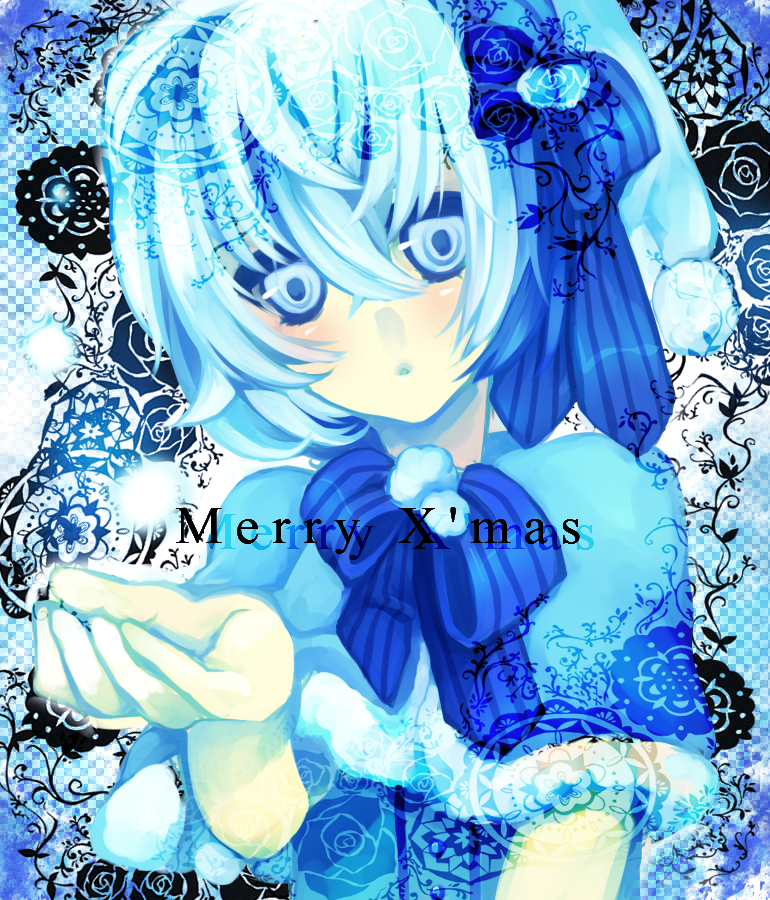 akizuki_mizuho, bad_id, blush, bow, christmas, hair_bow, hazuki_mizuho, original